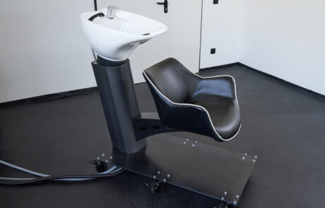 raw studios. hair washing station