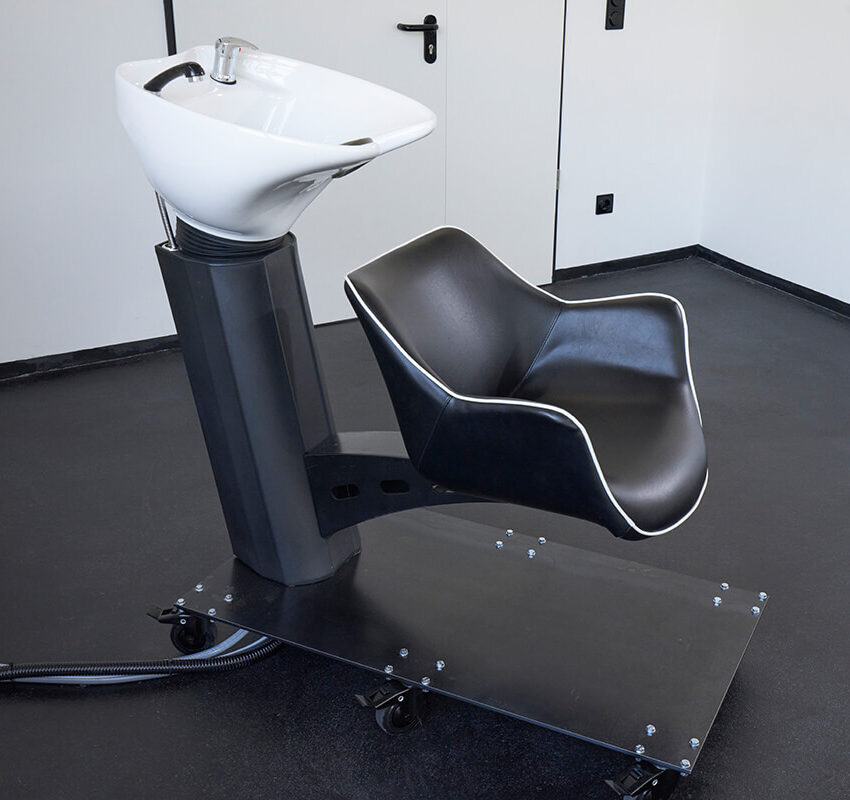 raw studios. hair washing station