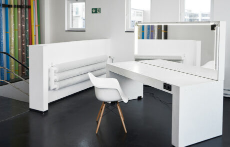 PRODUCTION ROOM - raw studios. hair makeup table