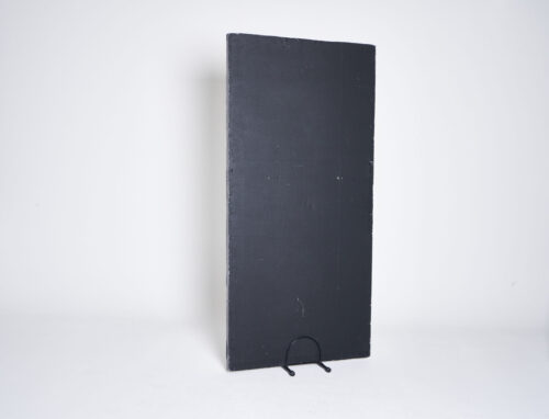 black and white styrofoam/poly board with stand