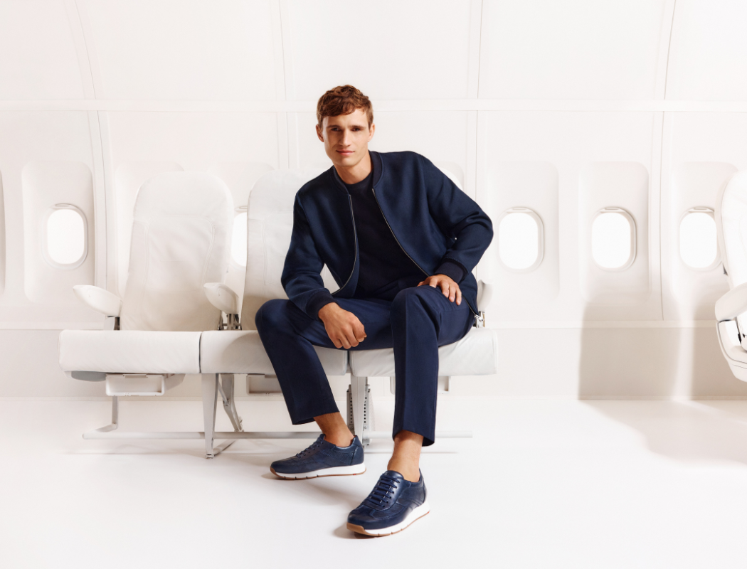 A captivating image featuring a Caucasian male model for the Lloyd Shoes SS24 campaign.