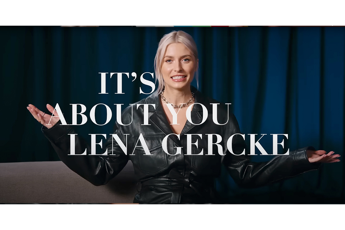 Lena Gercke, German model, posing for the opening image of her documentary video