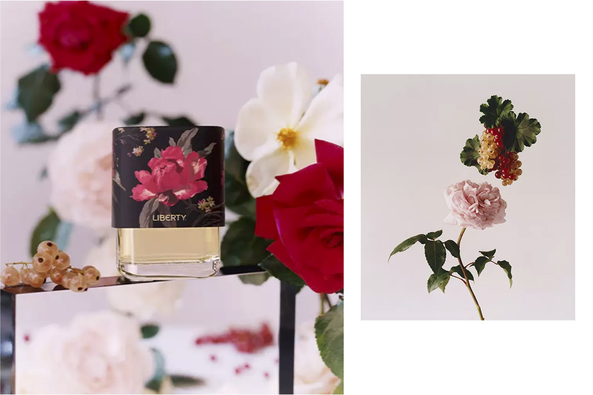 A curated collage featuring Liberty LBTY Fragrance, Liberty Maze de Parfum