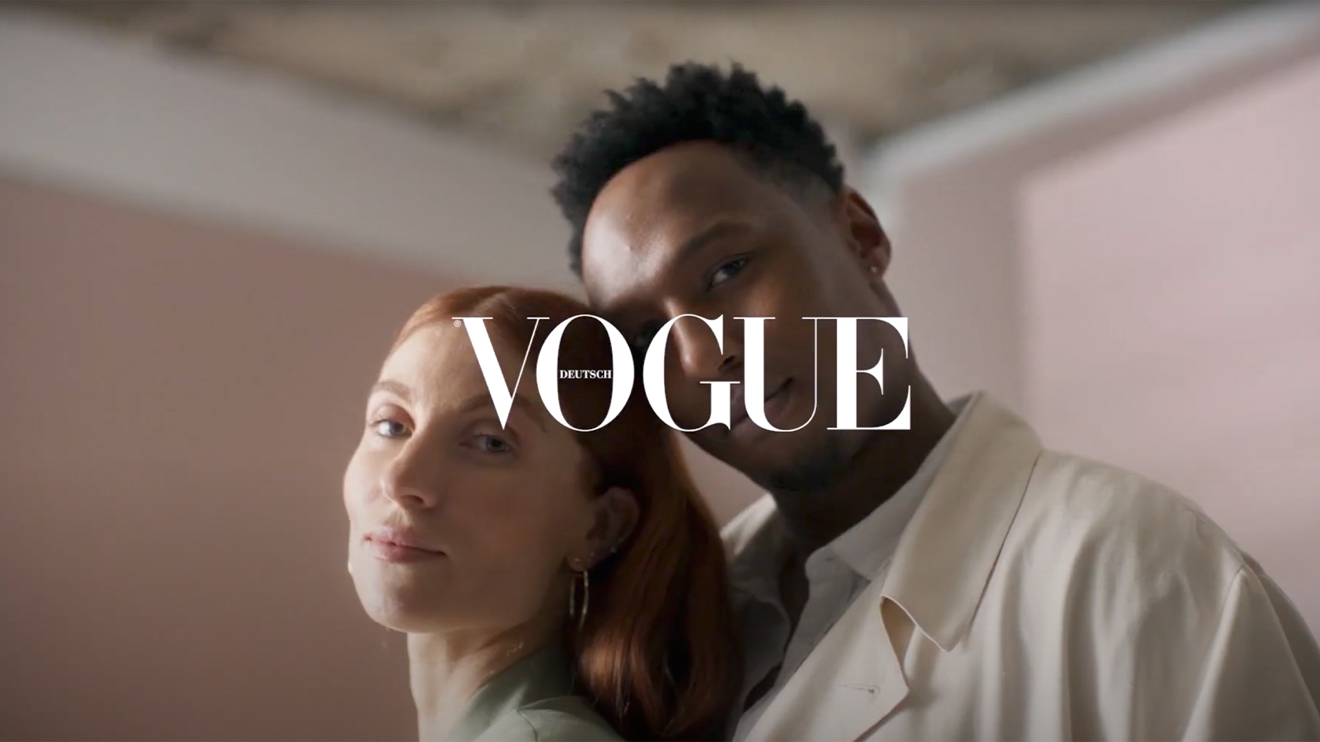 An interracial couple, featured in a VOGUE Germany x Tiffany collaboration video titled 'The Look of Modern Love.