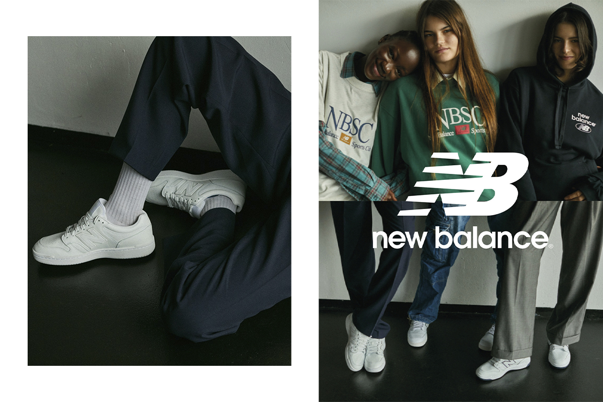 Two editorial photos showcasing the New Balance 480 photographed by Magnus Magnusson